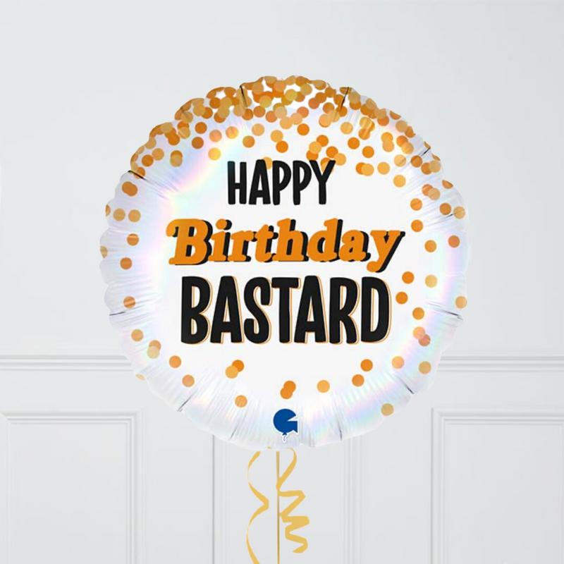 Happy Birthday Bastard Inflated Foil Balloon Bunch