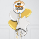 Happy Birthday Bastard Inflated Foil Balloon Bunch