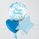 Happy Birthday Blue Confetti Inflated Foil Balloons