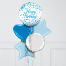 Happy Birthday Blue Confetti Inflated Foil Balloons