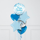 Happy Birthday Blue Confetti Inflated Foil Balloons