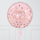 Happy Birthday Blush Pastel Pink Inflated Foil Balloon Bunch