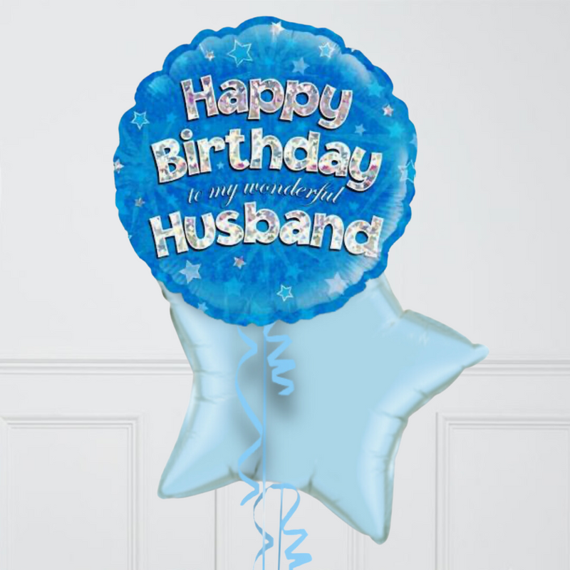 Happy Birthday Husband Inflated Foil Balloons