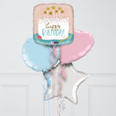 Happy Birthday Pastel Cake Inflated Foil Balloons