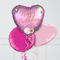 Happy Birthday Pink Heart Inflated Foil Balloon Bunch