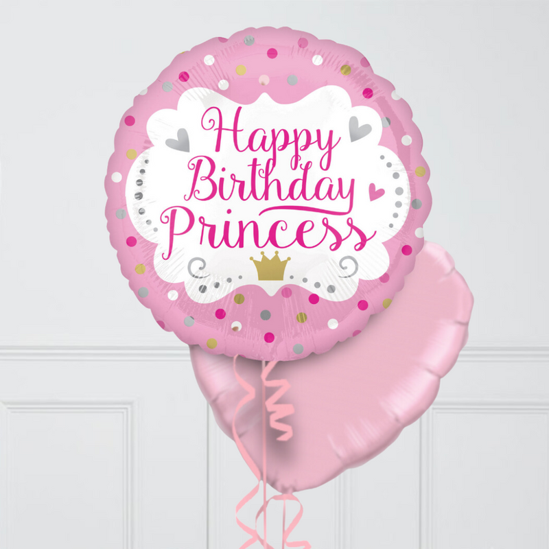 Happy Birthday Princess Inflated Foil Balloon Bunch