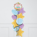 Happy Easter Spring Garden Pastel Matte Inflated Foil Balloon Bunch