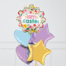 Happy Easter Spring Garden Pastel Matte Inflated Foil Balloon Bunch