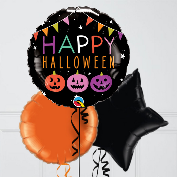 Happy Halloween Colorful Pumpkins Foil Balloon Bunch