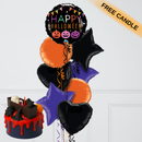 Happy Halloween Foil Balloon Bunch – Free Candle Included