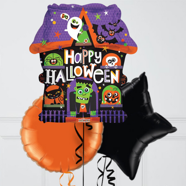 Happy Halloween Haunted House Foil Balloon Bunch