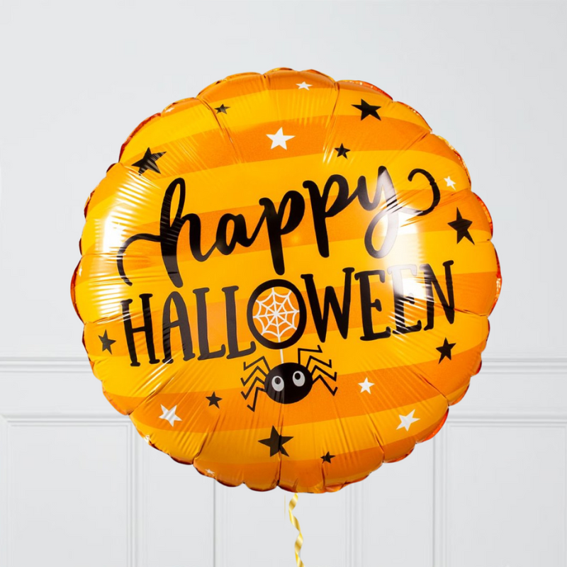 Happy Halloween Spider Inflated Foil Balloon Bunch