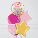 Happy Mother's Day Dots Mixed Pink Inflated Foil Balloon Bunch