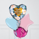 Happy Mother's Day Navy & Pink Florals Inflated Foil Balloon Bunch