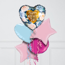 Happy Mother's Day Navy & Pink Florals Inflated Foil Balloon Bunch