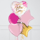 Happy Mother's Day Pink Watercolour Hearts Inflated Foil Balloon Bunch