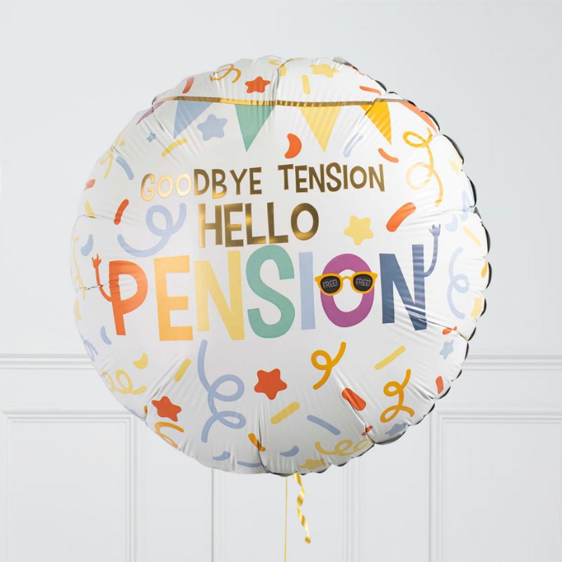 Happy Retirement Pastel Inflated Foil Balloon Bunch