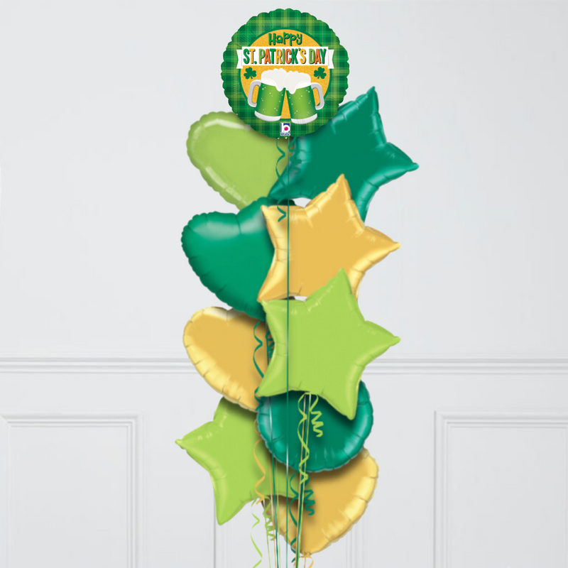 Happy St Patrick's Day Inflated Foil Balloon Bunch