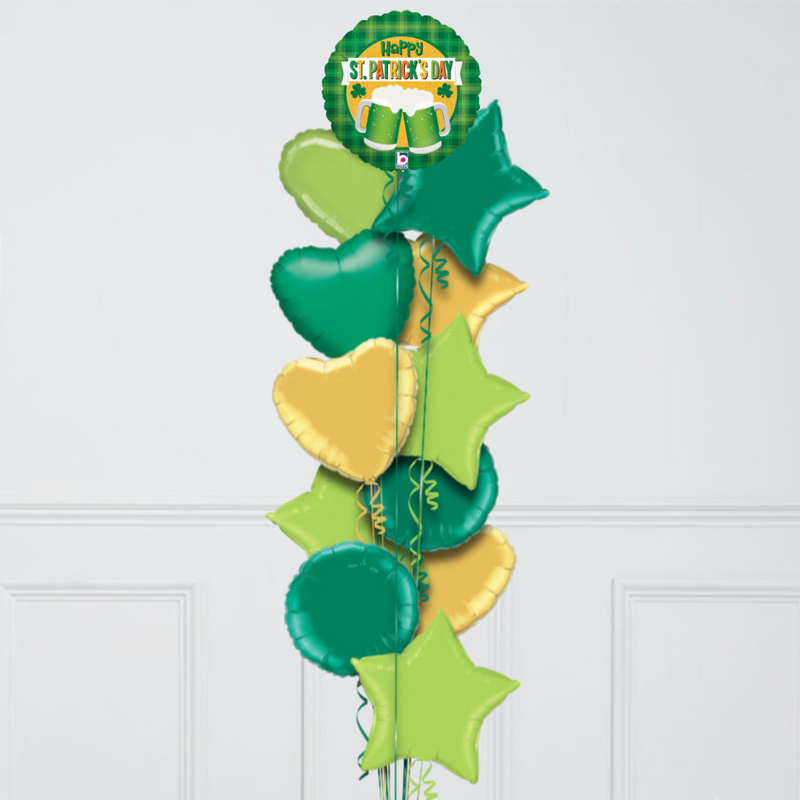 Happy St Patrick's Day Inflated Foil Balloon Bunch