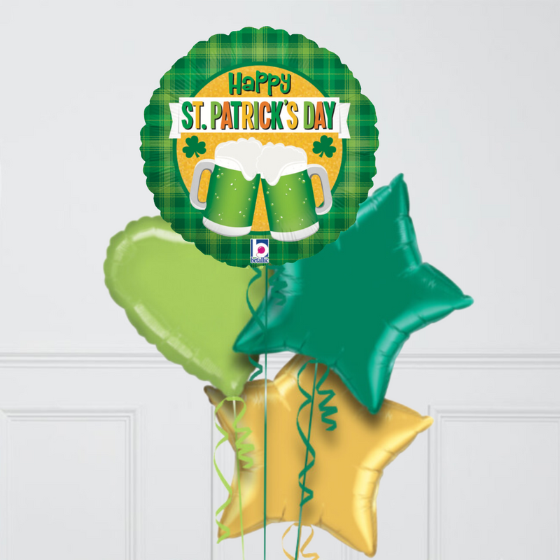 Happy St Patrick's Day Inflated Foil Balloon Bunch