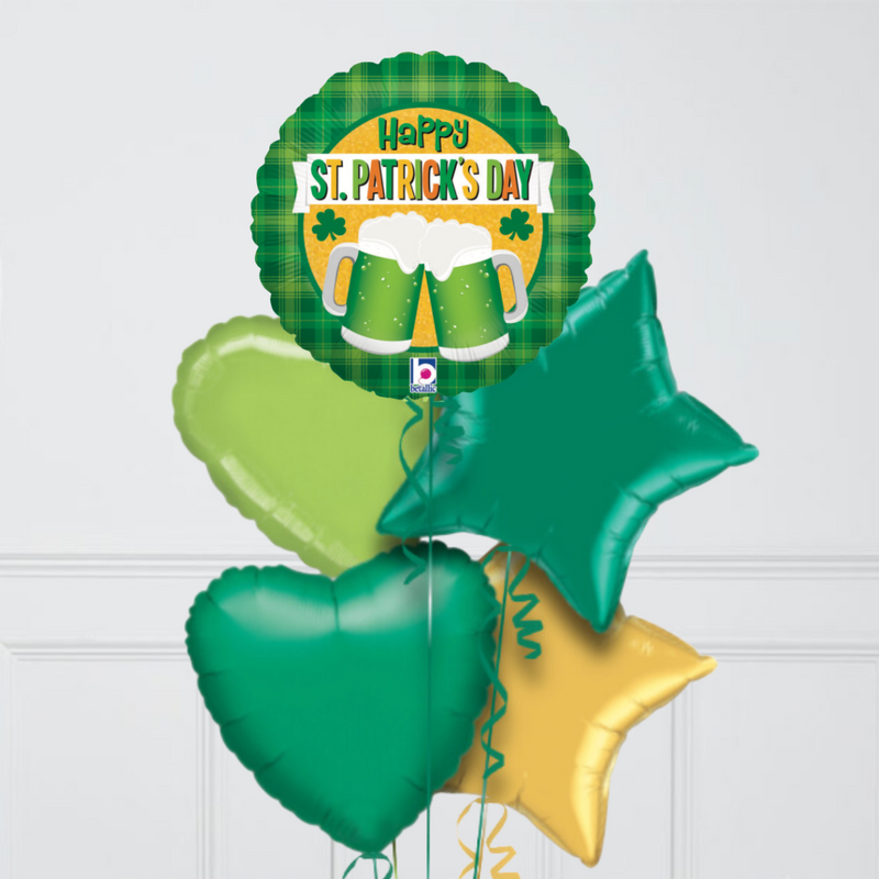 Happy St Patrick's Day Inflated Foil Balloon Bunch