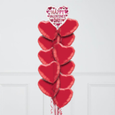 Happy Valentine’s Day Glitter Hearts Balloon Bunch