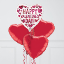 Happy Valentine’s Day Glitter Hearts Balloon Bunch