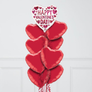 Happy Valentine’s Day Glitter Hearts Balloon Bunch