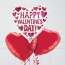 Happy Valentine’s Day Glitter Hearts Balloon Bunch