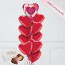 Happy Valentine’s Day Purple Hearts Balloon Bunch