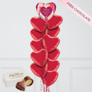 Happy Valentine’s Day Purple Hearts Balloon Bunch