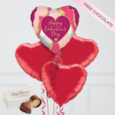 Happy Valentine’s Day Purple Hearts Balloon Bunch