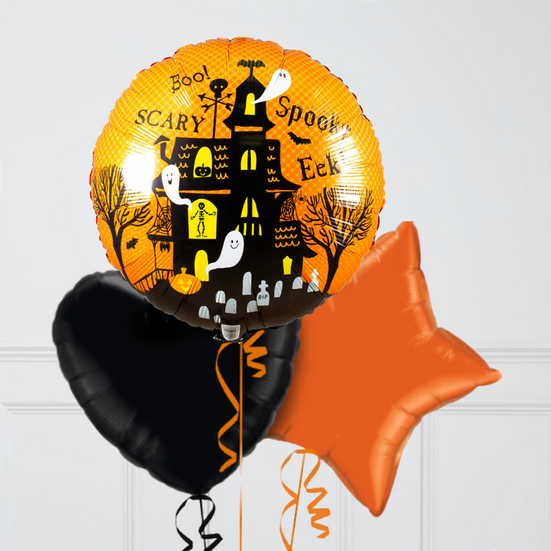 Haunted House Halloween Foil Balloon Bunch