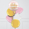 Hello Baby Girl Hearts Inflated Foil Balloon Bunch