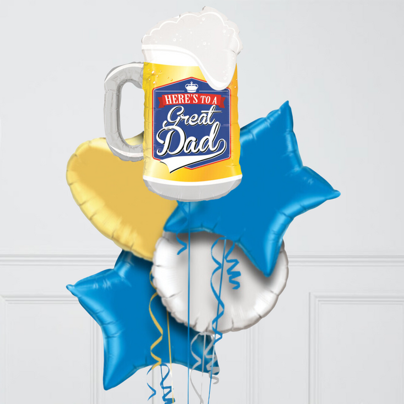 Here's to A Great Dad Inflated Foil Balloon Bunch