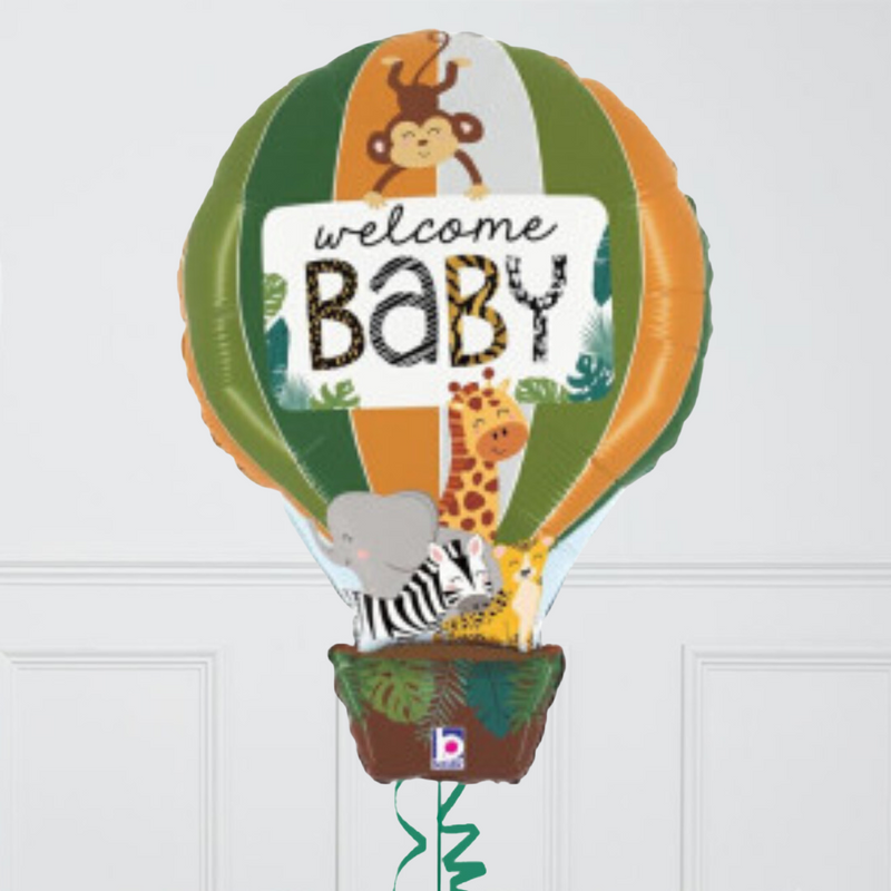 Hot Air Balloon Baby Sweet Safari Inflated Balloon Bunch