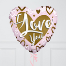 I Love You Pink Hearts Inflated Foil Balloon Bunch