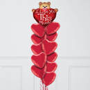 I Love You Teddy Foil Balloon Bouquet
