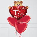 I Love You Teddy Foil Balloon Bouquet