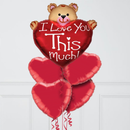 I Love You Teddy Foil Balloon Bouquet