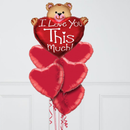 I Love You Teddy Foil Balloon Bouquet