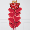 I Love You Teddy Foil Balloon Bouquet