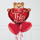 I Love You Teddy Foil Balloon Bouquet
