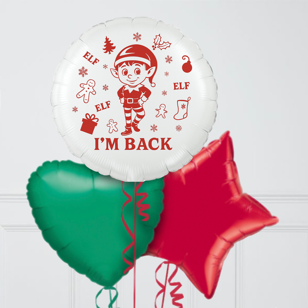 I'm Back Elf Inflated Foil Balloon Bunch