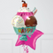 Ice Cream Bowl Birthday Inflated Foil Balloon Bunch