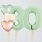 Inflated Blush Olive Green Birthday Balloon Numbers