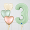 Inflated Blush Olive Green Birthday Balloon Numbers