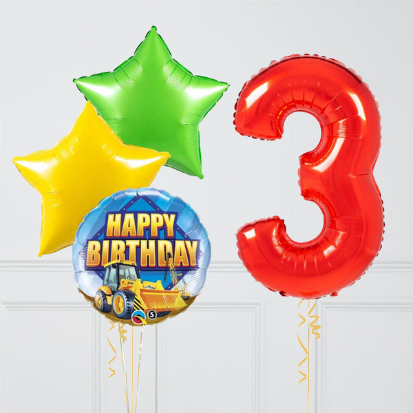 Inflated Digger Birthday Balloon Numbers