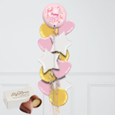 Merry Christmas Pink Fairytale Inflated Foil Balloon Bunch