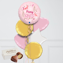 Merry Christmas Pink Fairytale Inflated Foil Balloon Bunch